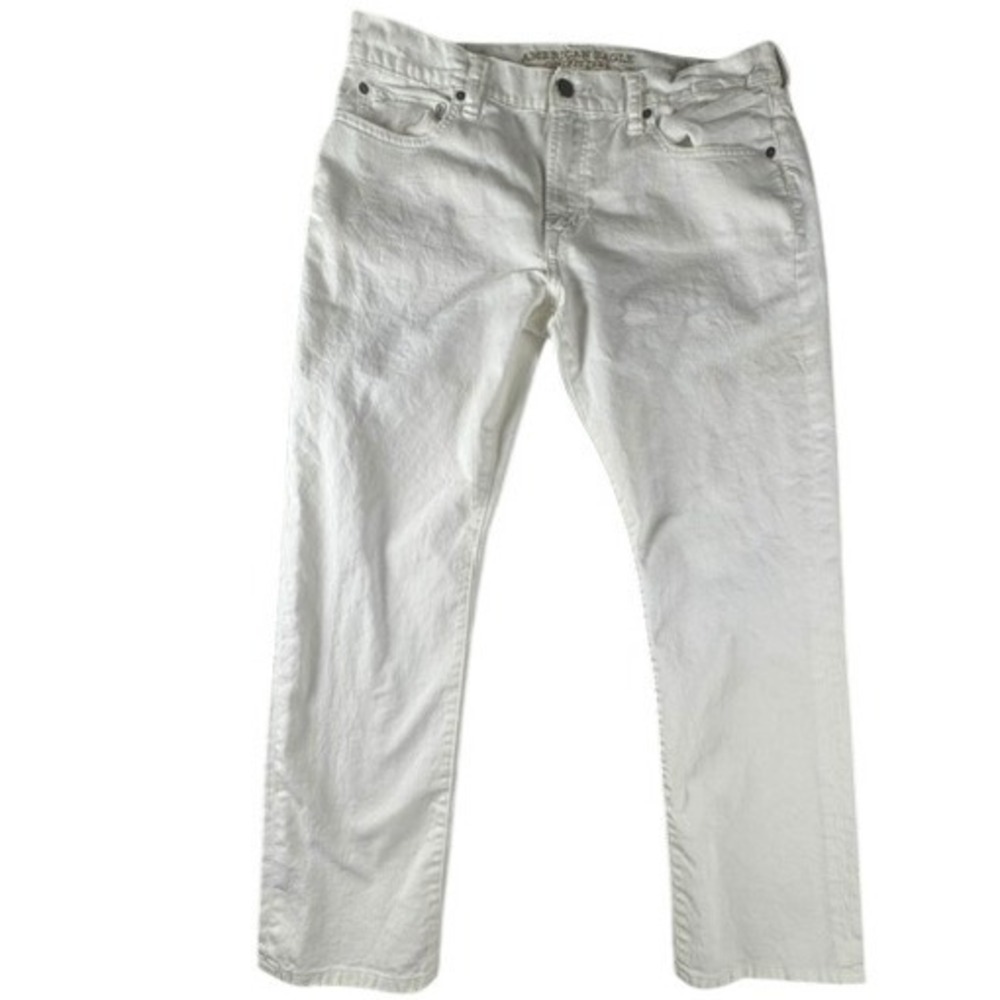 American Eagle Jeans Mens 36x30 White Core Flex Straight Leg Stretch Denim